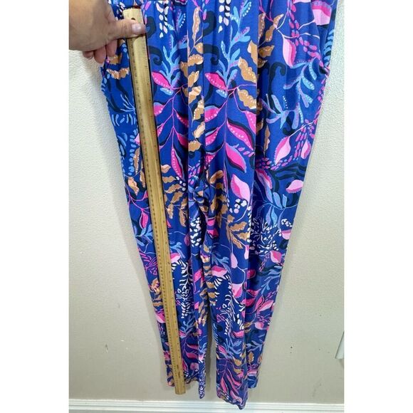 NWOT Lilly Pulitzer Neck Tie Wyota Borealis Blue Pant One Piece Jumpsuit Romper - Picture 11 of 16